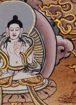 Protector Dukkar | The White Umbrella Goddess | Original Thangka of Sitatapatra