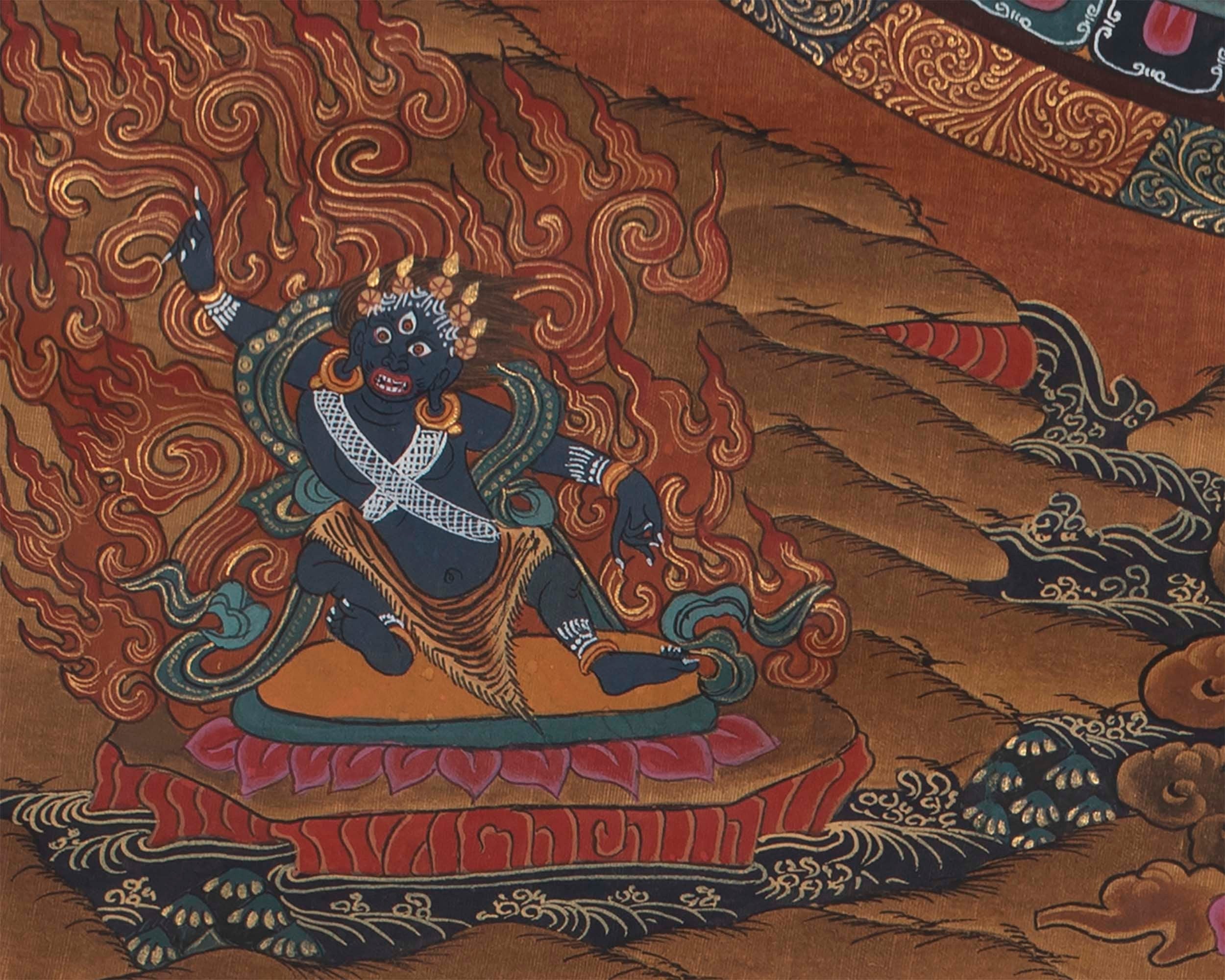 Vintage Mandala with Guhyasamaja , Chakrasamvara and Mahakalas
