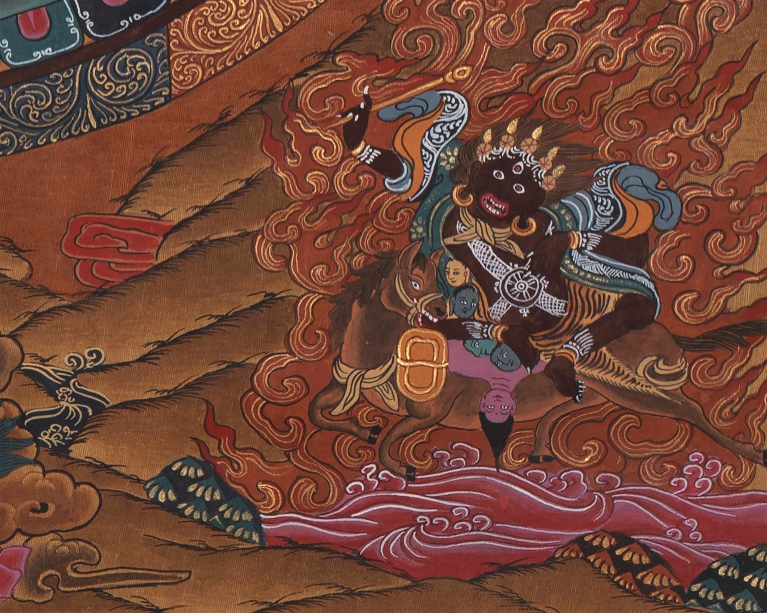 Vintage Mandala with Guhyasamaja , Chakrasamvara and Mahakalas