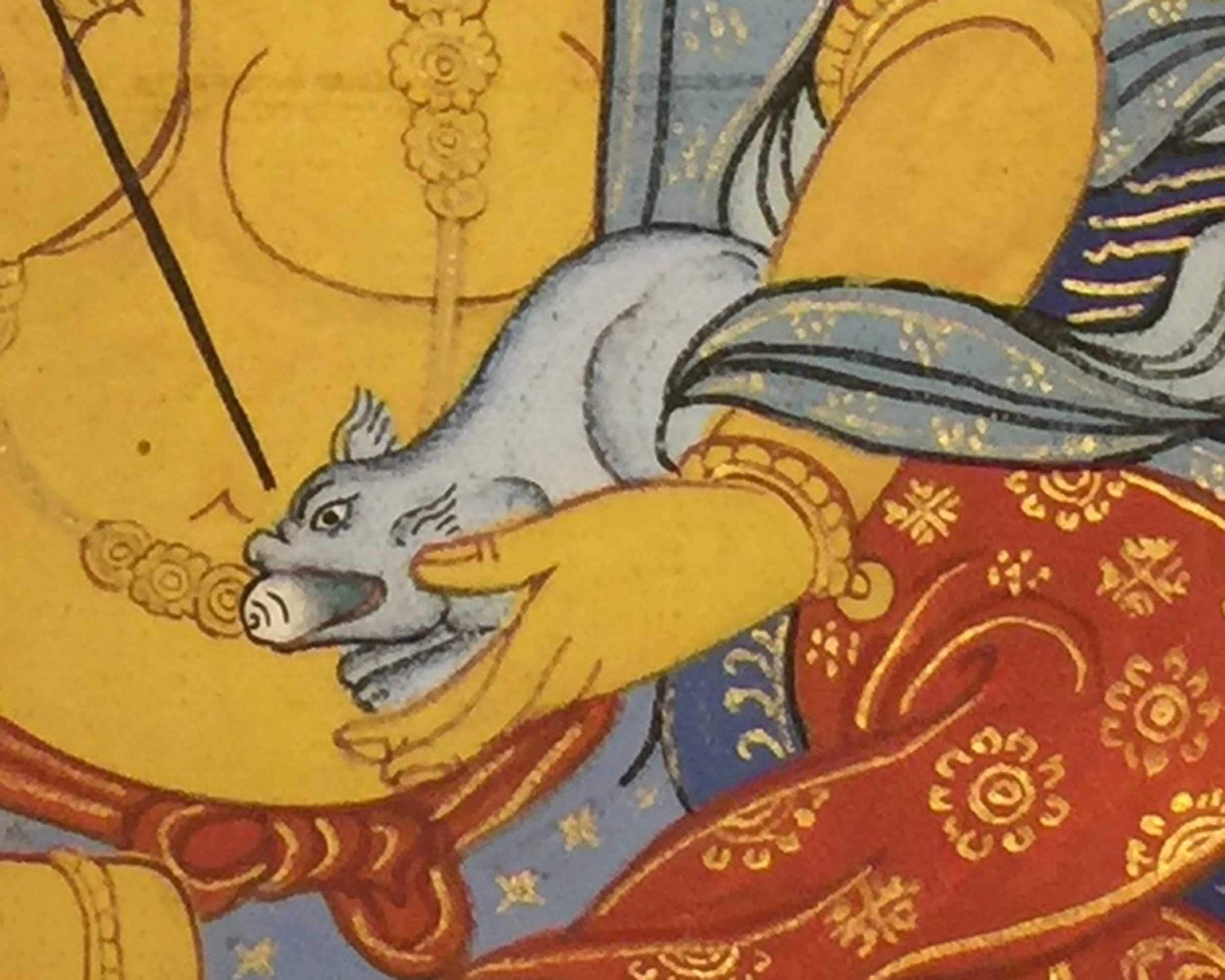 Guardian King Dharmapala Namtose Thnagka | Vintage Buddhist Dzambala Art | Wall Decor