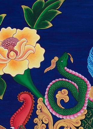 Newari Ganesh Original Buddhist Thangka | Buddhist and Hindu Deity Wall Hanging Art
