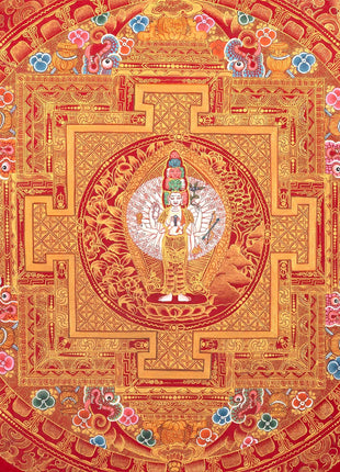 Avalokiteshvara Mandala Painting  |1000 armed Chenresig