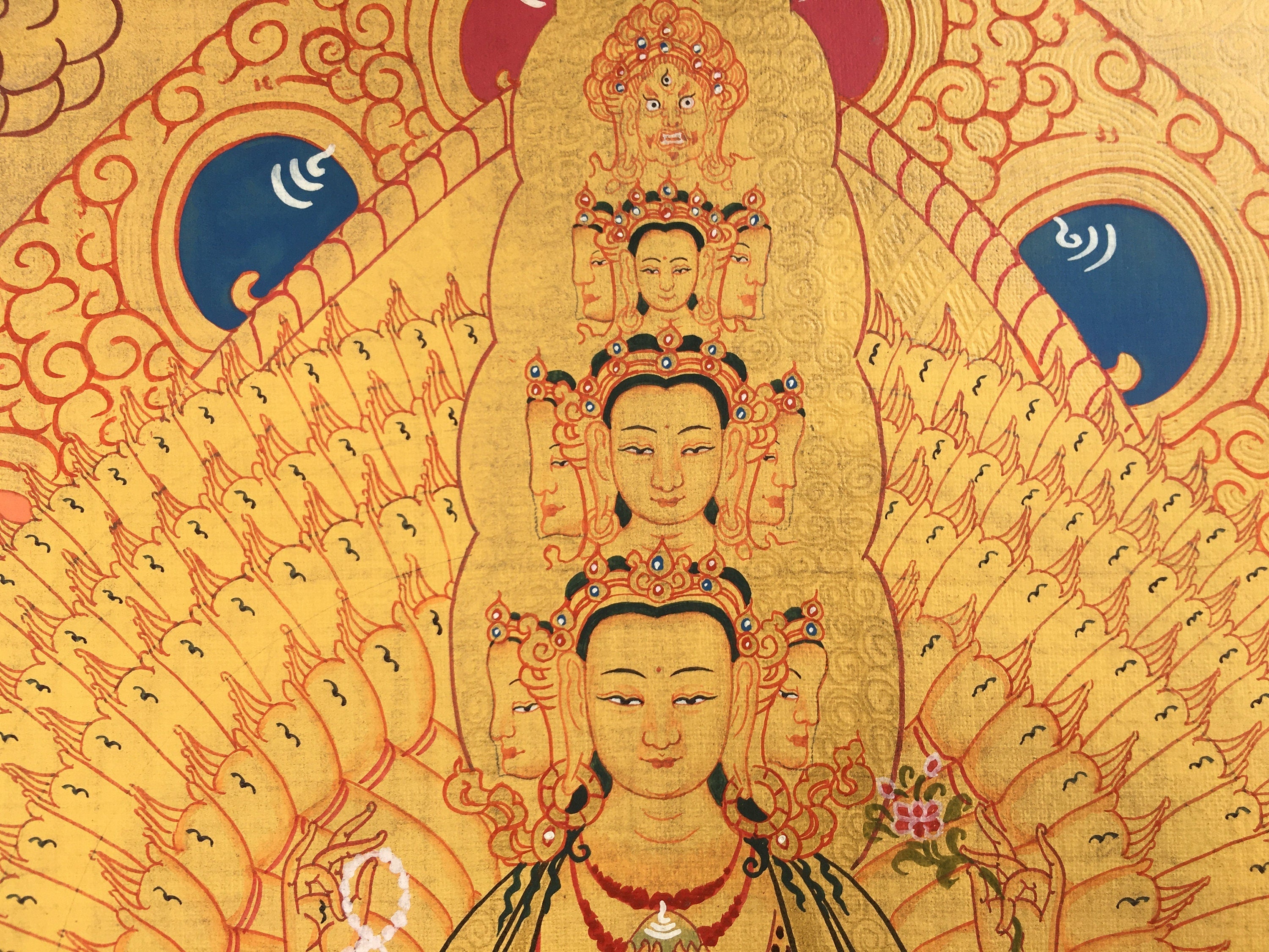 Avalokiteshavara Thangka Painting | CompassionTibetan Lokeshwor Art