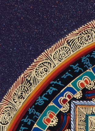 Om Mani Padme Hum Mandala Thangka | Sacred Thangka Painting for Meditation | Tibetan Wall Decoration Painting | Good Luck Art