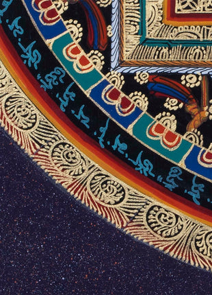 Om Mani Padme Hum Mandala Thangka | Sacred Thangka Painting for Meditation | Tibetan Wall Decoration Painting | Good Luck Art