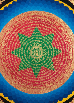 Auspicious Mantra Mandala Thangka | Tibetan Religious Mantra | Wall Decoration