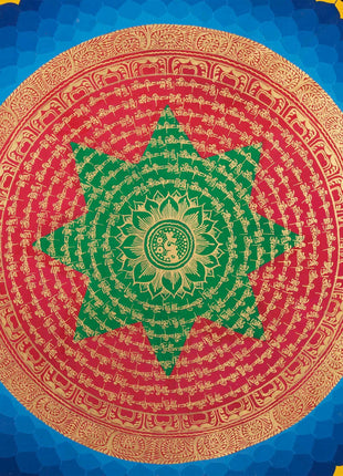 Auspicious Mantra Mandala Thangka | Tibetan Religious Mantra | Wall Decoration