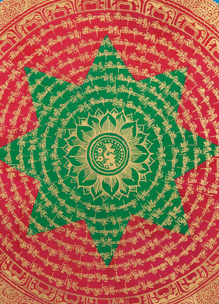 Auspicious Mantra Mandala Thangka | Tibetan Religious Mantra | Wall Decoration