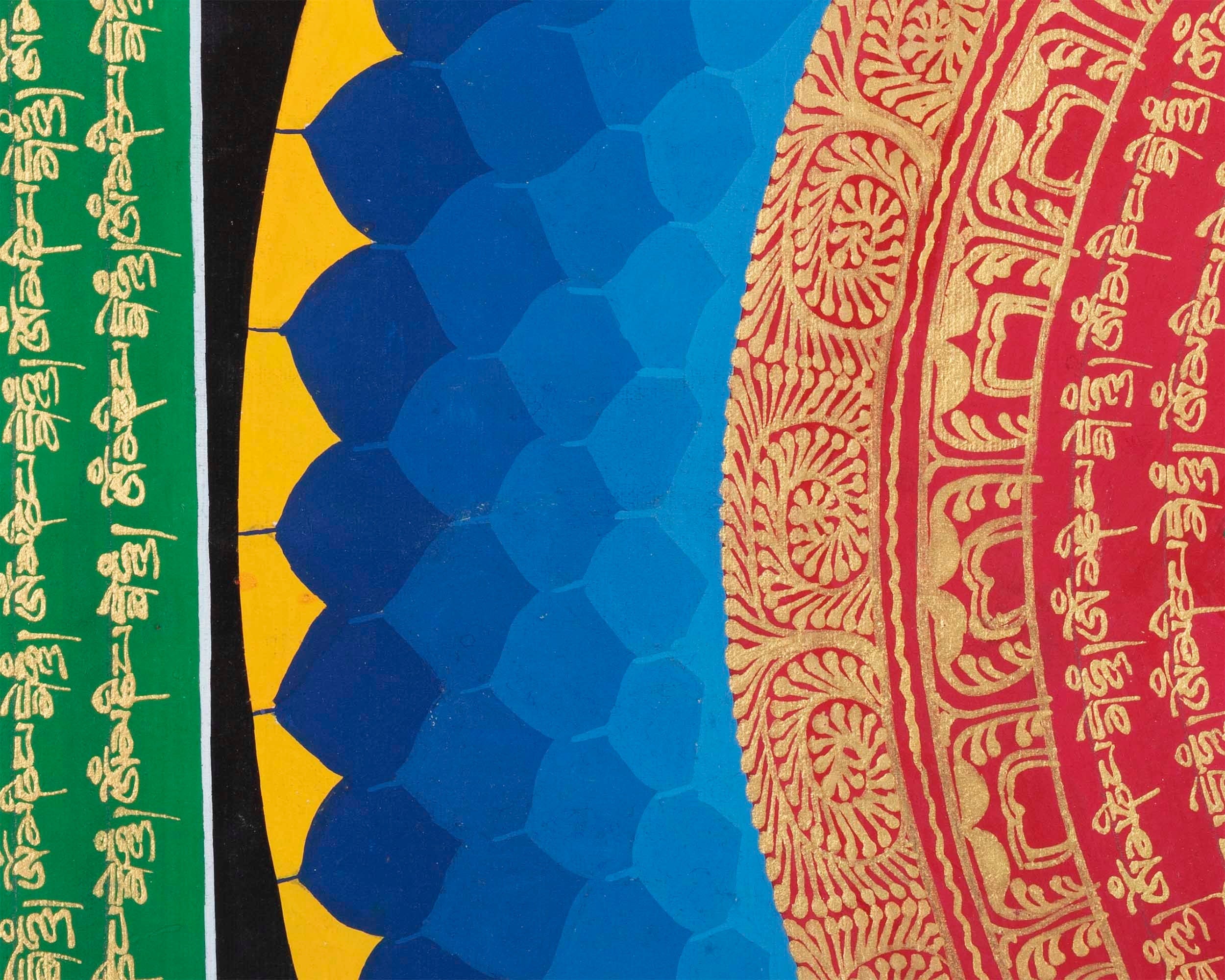 Auspicious Mantra Mandala Thangka | Tibetan Religious Mantra | Wall Decoration