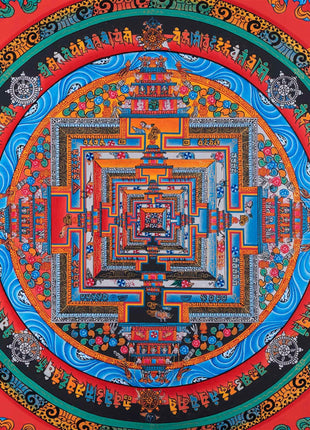 Gold Kalachakra Mandala | Buddhist Thangka