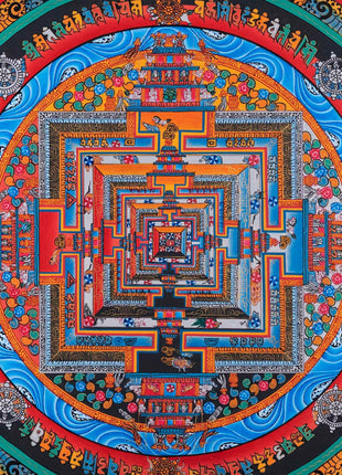 Gold Kalachakra Mandala | Buddhist Thangka