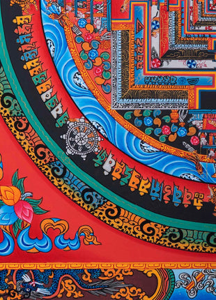 Gold Kalachakra Mandala | Buddhist Thangka