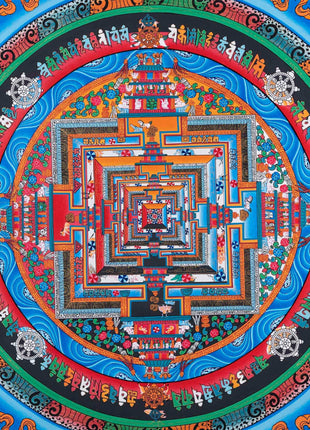 Bordered Kalachakra Mandala  | Buddhist Wall Hanging