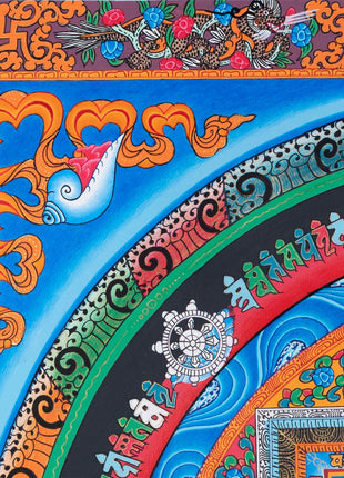 Bordered Kalachakra Mandala  | Buddhist Wall Hanging