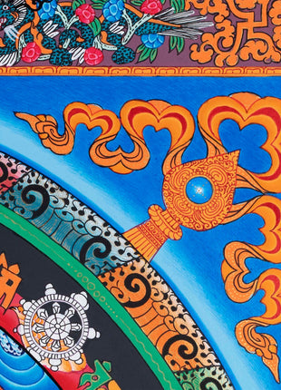 Bordered Kalachakra Mandala  | Buddhist Wall Hanging