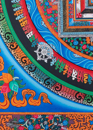 Bordered Kalachakra Mandala  | Buddhist Wall Hanging
