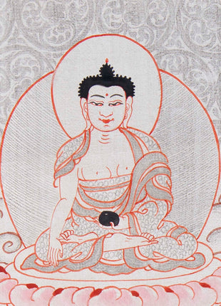 Yellow Dzambhala Mantra | Original Hand-painted Dzambala Thangka Painting
