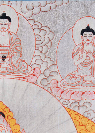 Yellow Dzambhala Mantra | Original Hand-painted Dzambala Thangka Painting