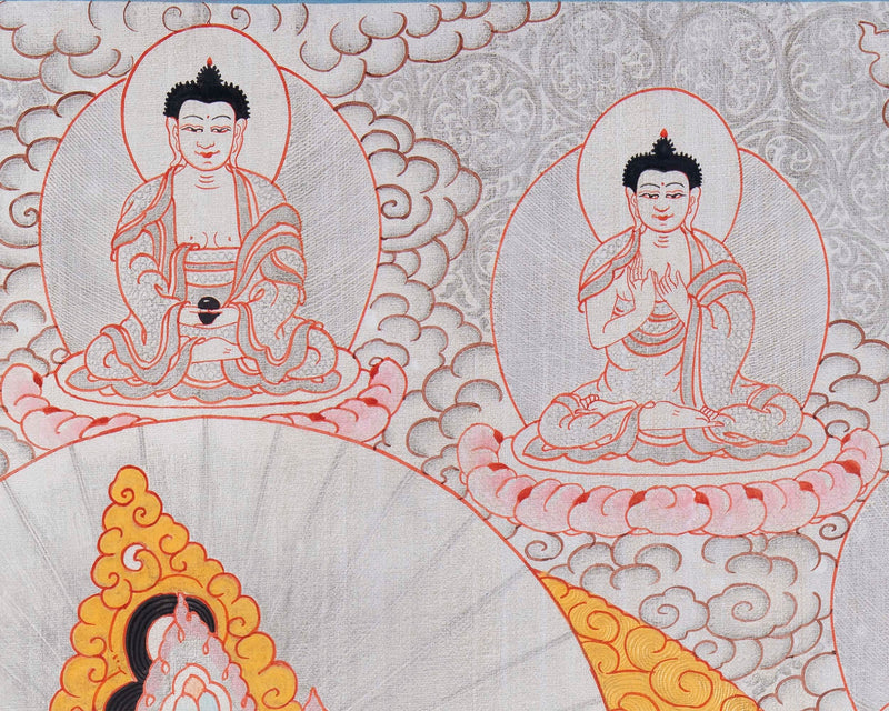 Yellow Dzambhala Mantra | Original Hand-painted Dzambala Thangka Painting