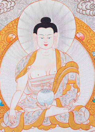 Dipankara, Gautama & Maitreya Surrounded By Aksobhya, Amitabha, Amoghasiddhi, Ratnasambhava And Vairocana