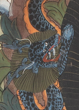 Buddhist Thangka painting | Shakyamuni Buddha with two chief Disciples