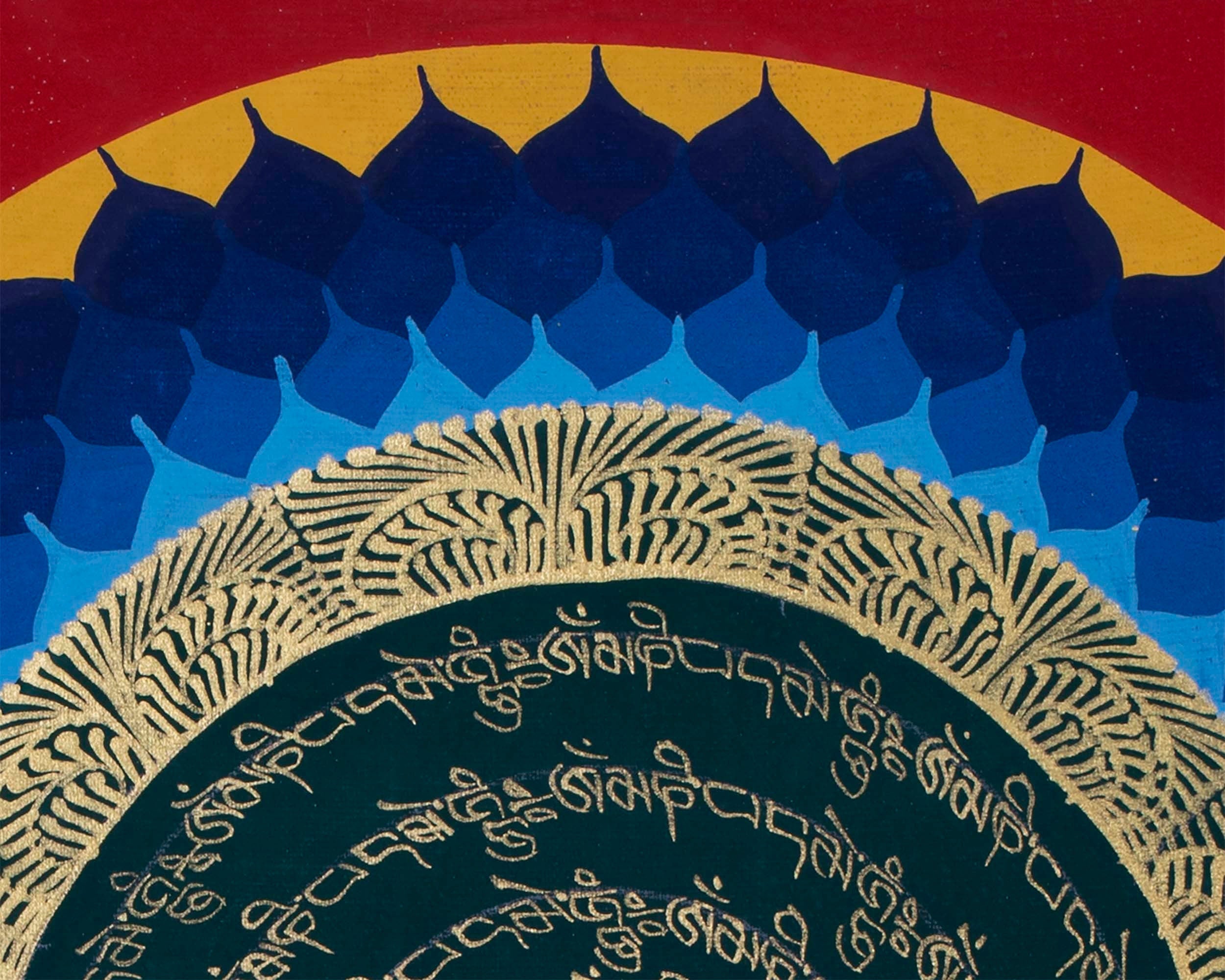 Flower Mandala Thangka | Buddhist Handpainted Art | Religious Wall Decor