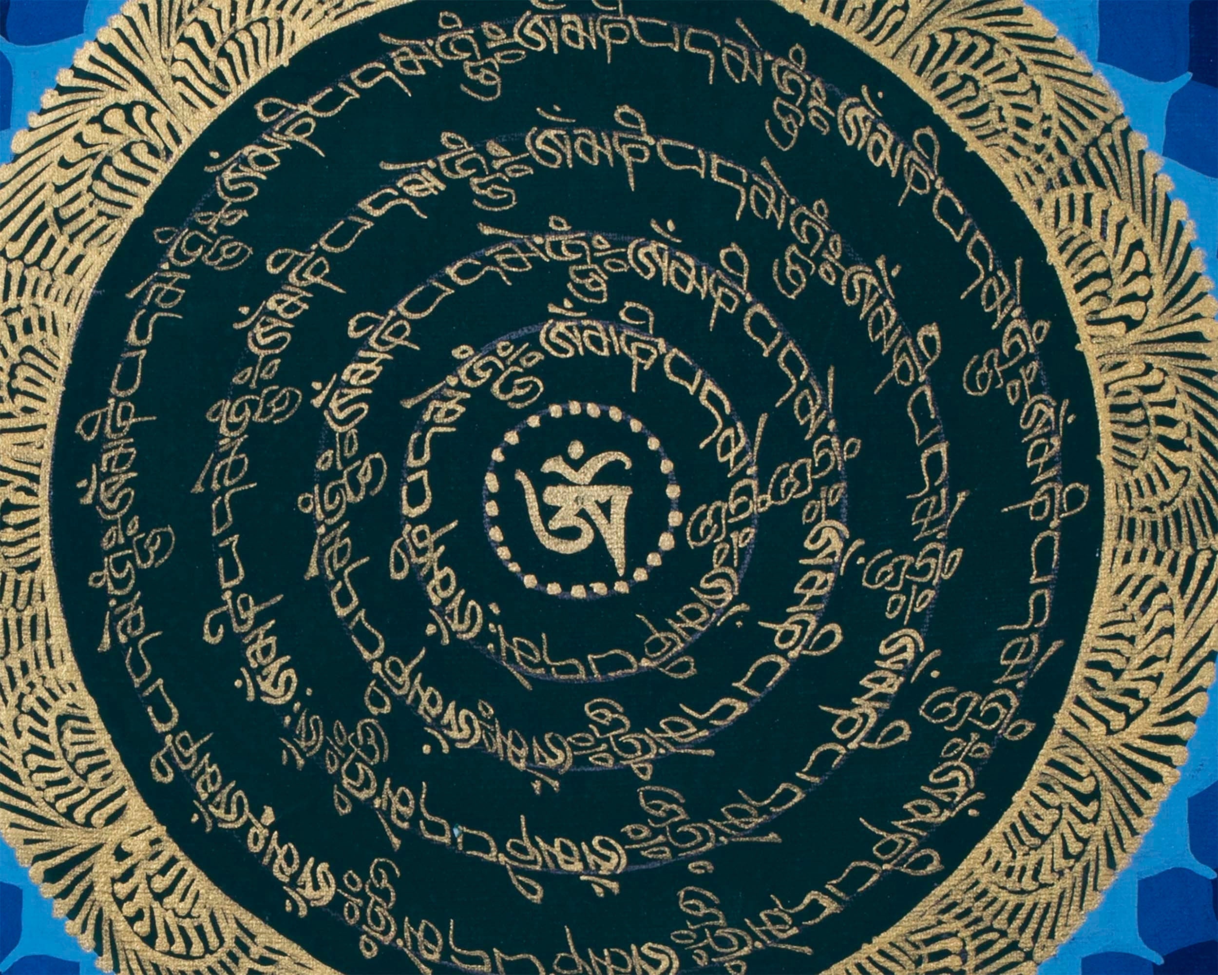 Flower Mandala Thangka | Buddhist Handpainted Art | Religious Wall Decor