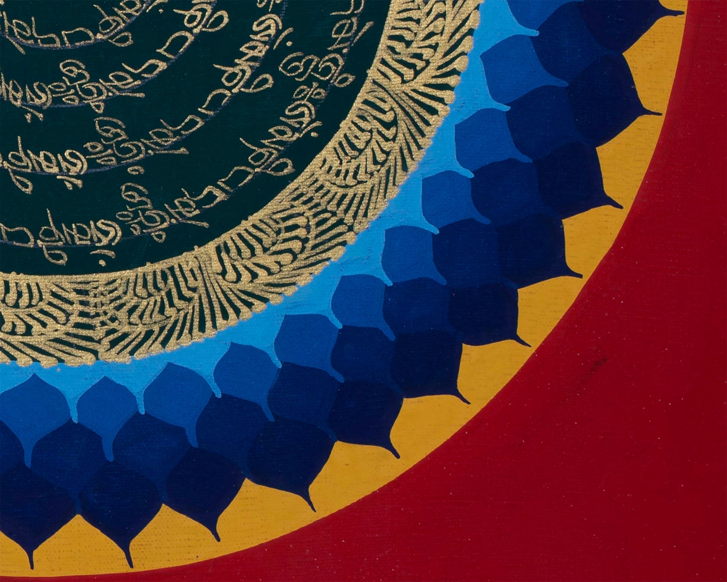 Flower Mandala Thangka | Buddhist Handpainted Art | Religious Wall Decor