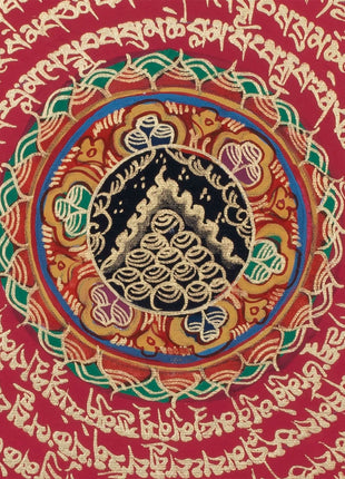Precious Stone Mandala Thangka | Buddhist Handpainted Art | Wall Decoration Painting