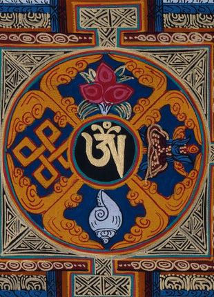 Aum Mandala Thangka | Wall Hanging Yoga Meditation Canvas Art