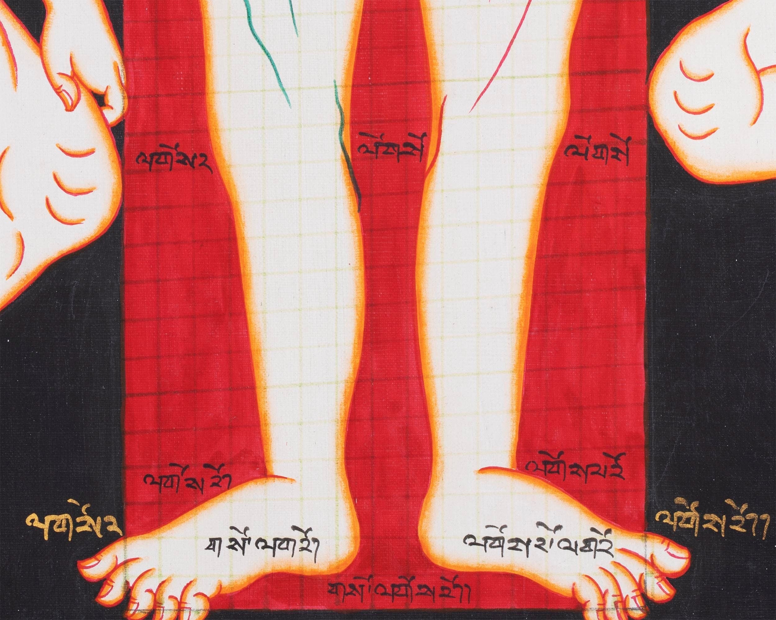 Ancient Depiction of Physical Form Used in Tibet | Three anatomical figures