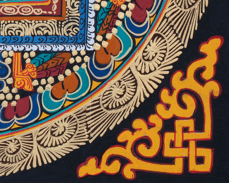 Kalachakra Symbol Mandala  | Small Size Wall Decoration Painting