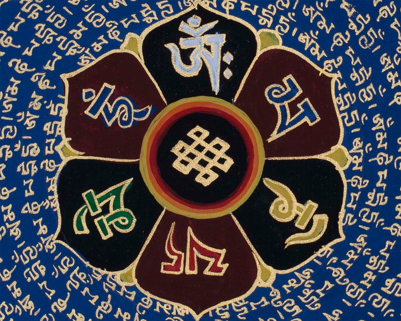 Hand-Painted Mantra Mandala | Small Size