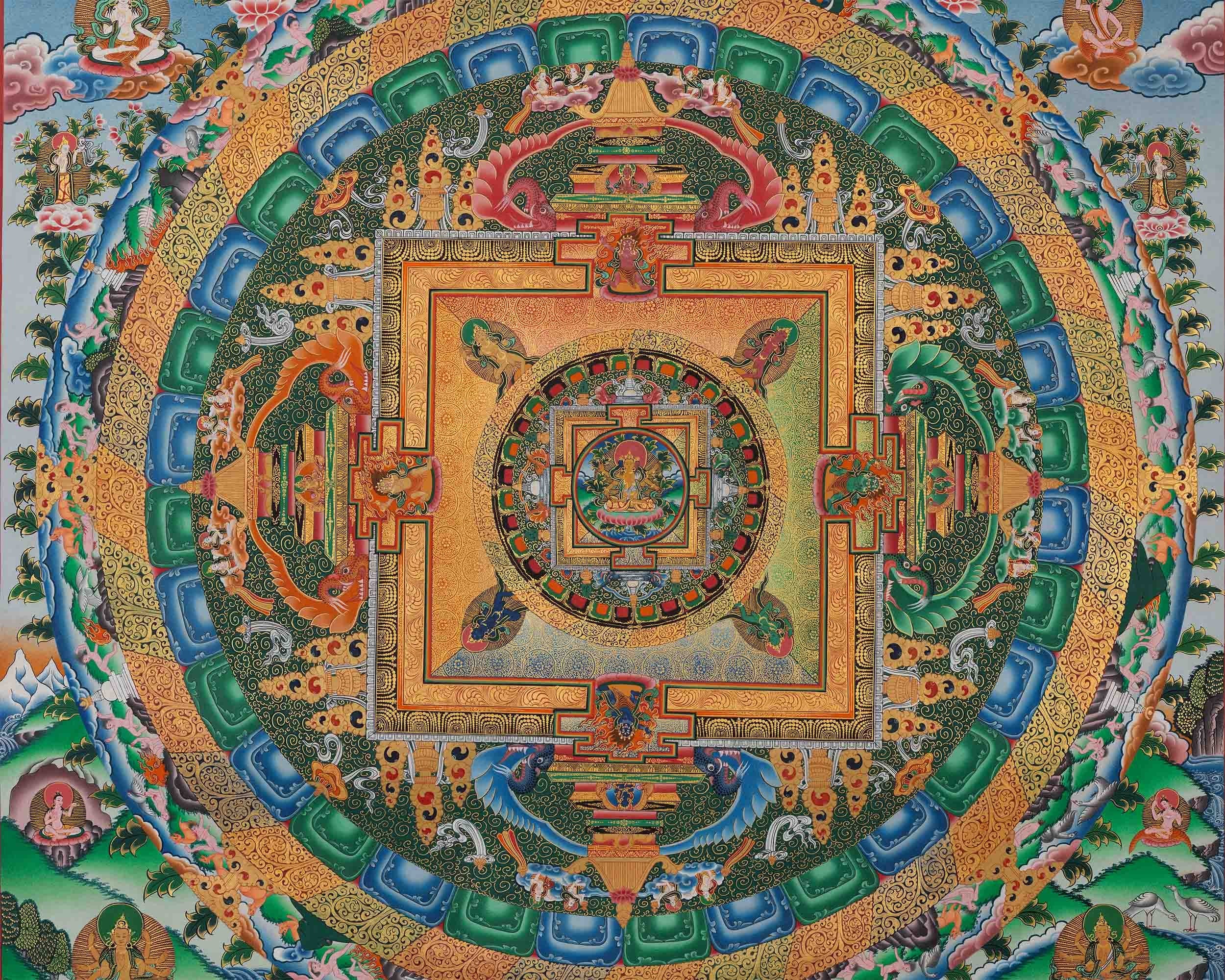 Wall Art of Vasundhara Mandala | High Quality Tibetan Wall Decor
