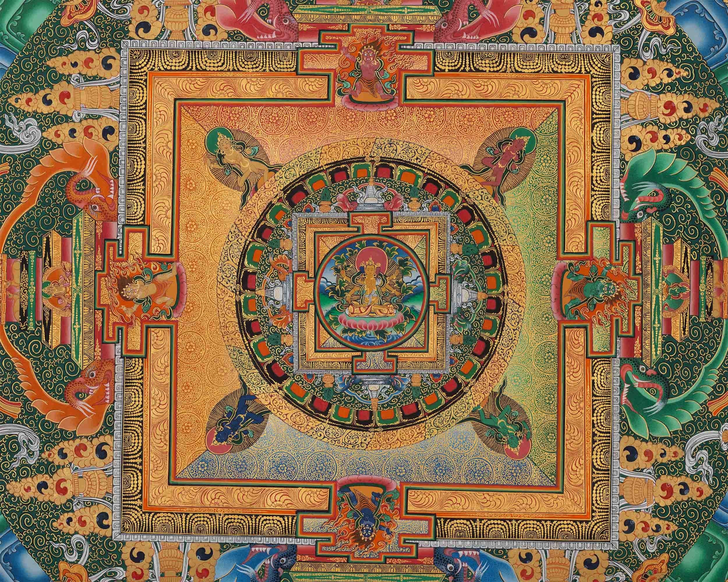 Wall Art of Vasundhara Mandala | High Quality Tibetan Wall Decor