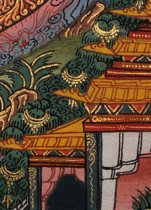 Buddha Mandala Thangka with Boddhisattavas | Himalayan Religious Painting