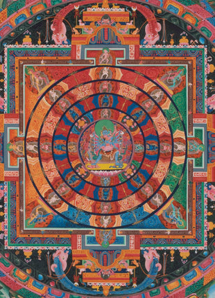 Chakrasamvara Mandala Thangka | Newari Style Painted Art | Wall Hanging Decor
