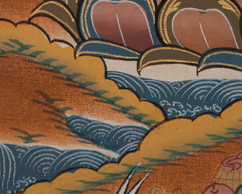 Tibetan Chengrezig Thangka | Original Wall Hanging Hand Paint