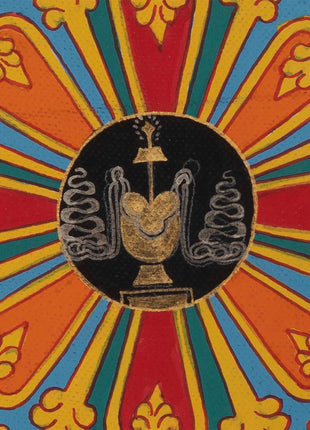 Auspicious Symbols Gold Mandala | Tibetan Wall Decoration Painting