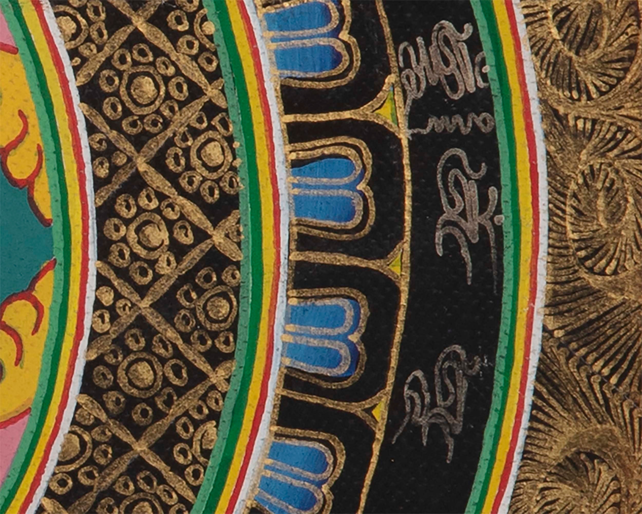 Auspicious Symbols Gold Mandala | Tibetan Wall Decoration Painting