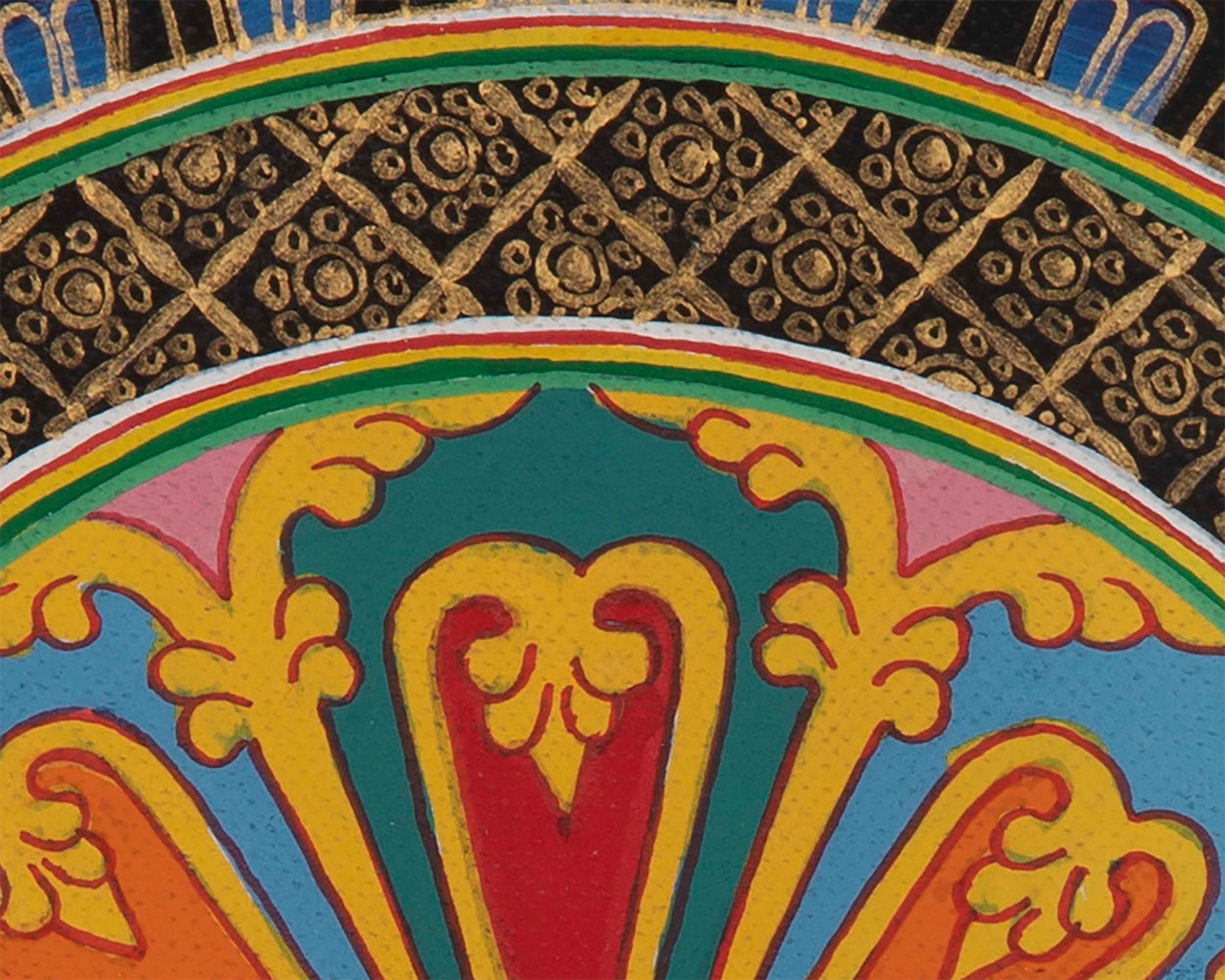 Auspicious Symbols Gold Mandala | Tibetan Wall Decoration Painting