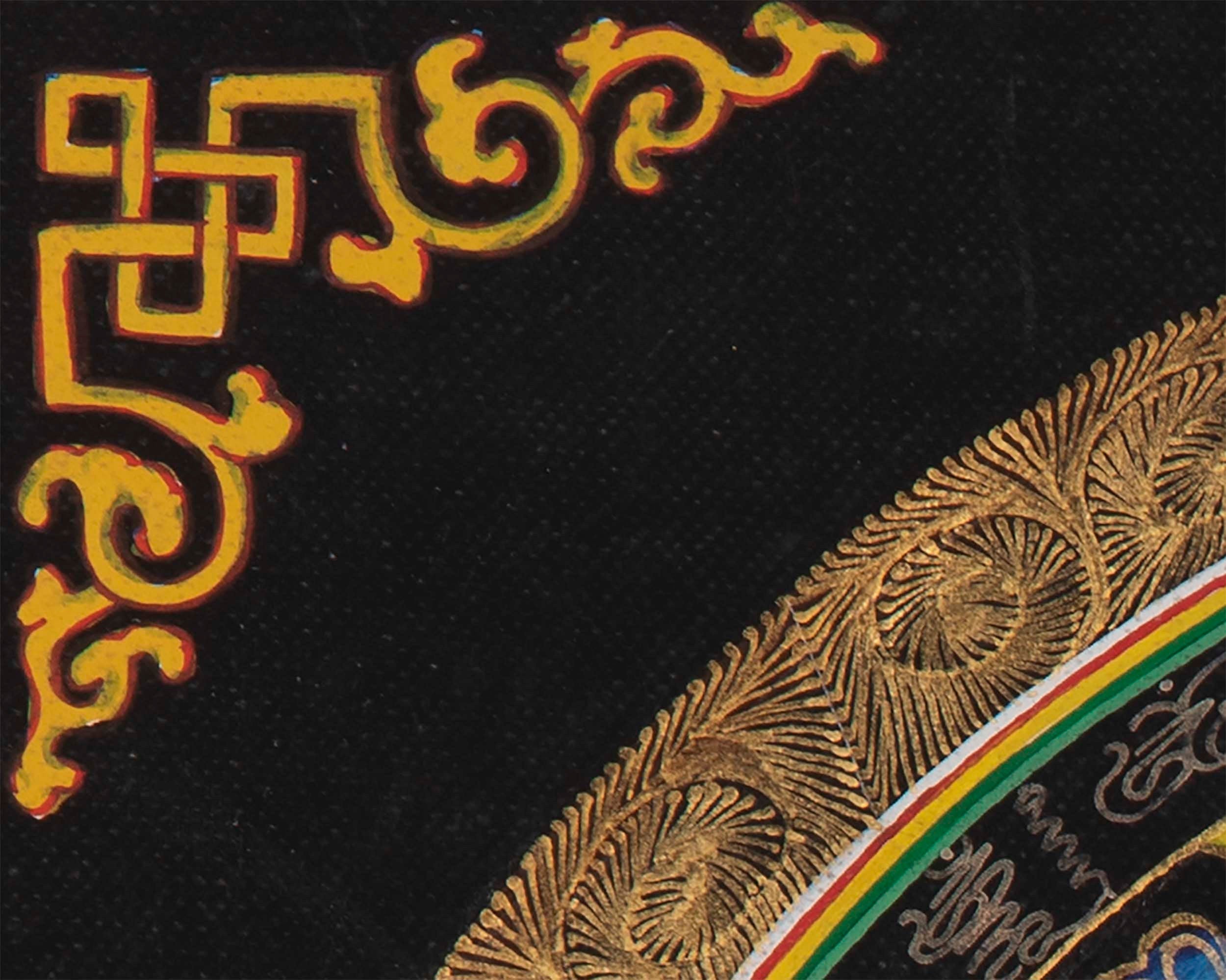 Auspicious Symbols Gold Mandala | Tibetan Wall Decoration Painting