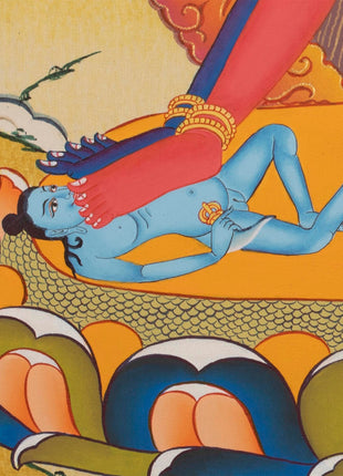 Chakrasamvara and Vajravarahi Thangka | Hand Painted Buddhist Art | Wall Decor