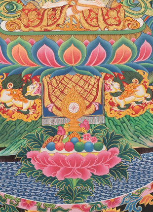 4 Armed Chengrezig Thangka | Buddhist Newari Art Style from Kathmandu Nepal