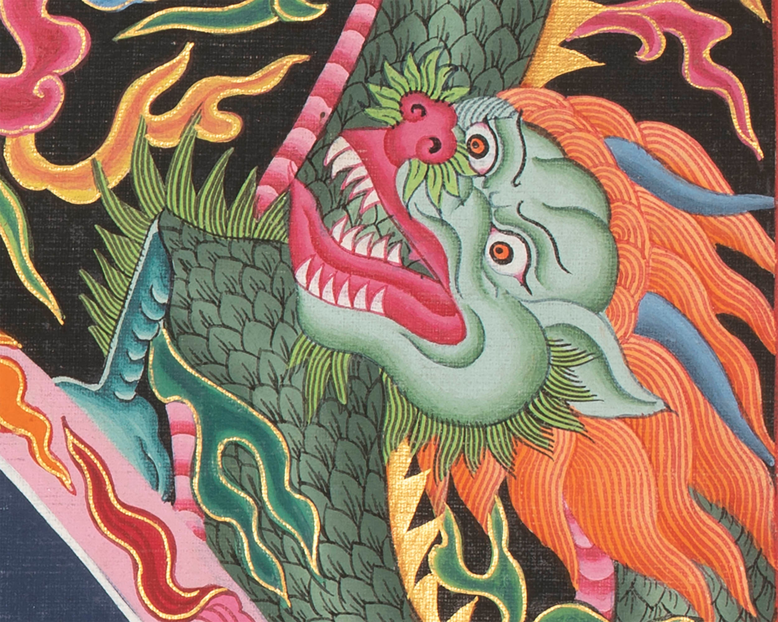4 Armed Chengrezig Thangka | Buddhist Newari Art Style from Kathmandu Nepal