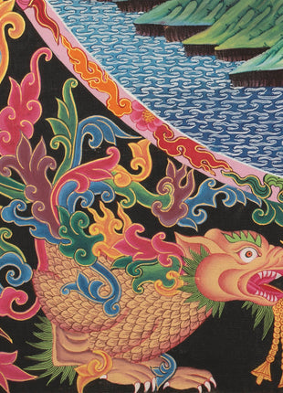 4 Armed Chengrezig Thangka | Buddhist Newari Art Style from Kathmandu Nepal
