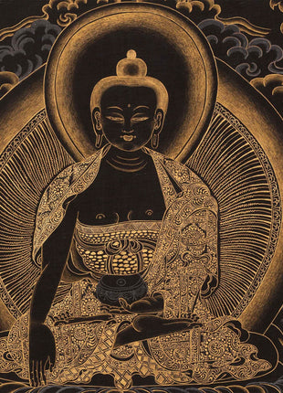 Shakyamuni Buddha Original Handmade Tibetan Thangka | Sacred Wall Decor