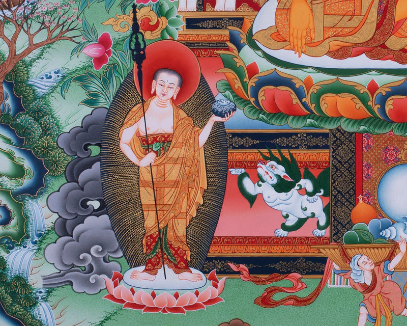 Thangka Painting Of Shakyamuni Buddha | Handpainted Tibetan Art | Thangka For Mindfulness