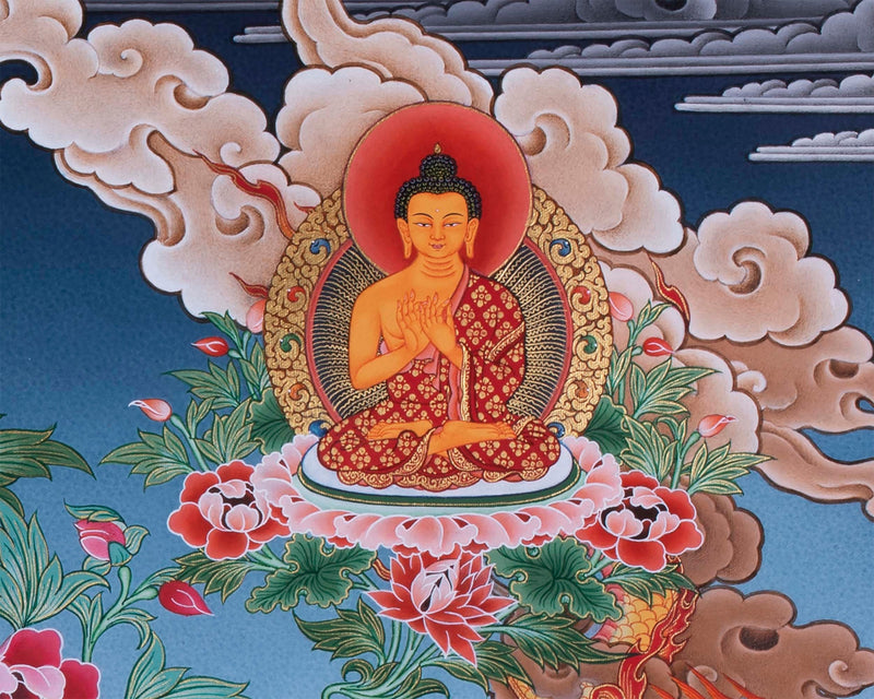 Thangka Painting Of Shakyamuni Buddha | Handpainted Tibetan Art | Thangka For Mindfulness