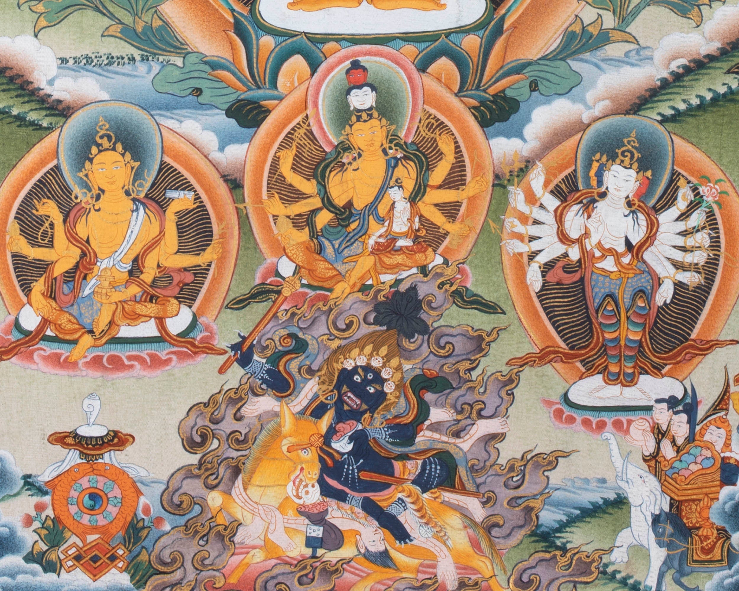 Amoghpasa Thangka | Tibetan Buddhist Handpainted Art | Wall Decor